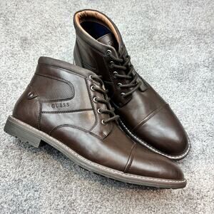 New! Men's Brown Guess GmDane Lace up Boots size 12